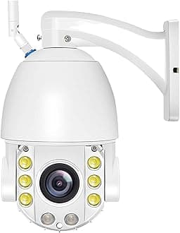 4K 8MP WiFi IP Camera Outdoor 50X Zoom Security Protection PTZ Cam 120M Distance Home Security Camera CCTV Video Surveillance(UK Plug,4MP 50X Add 128GB)