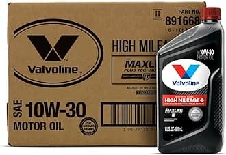 Valvoline High Mileage 150K with Maxlife Plus Technology Motor Oil SAE 10W-30 1 QT, Case of 6