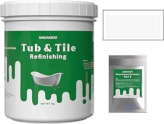 NADAMOO Tub and Tile Refinishing Kit White, 1kg / 35 oz, Without Tools