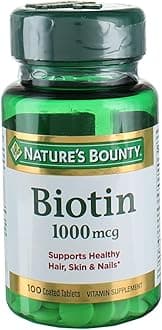 Nature's Bounty Energy Health Biotin Coated Tablets, 1000 mcg, 100 Ct (1 Pack)