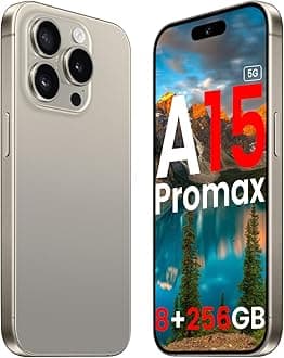 A15 Promax Unlocked 5G Cellphone 2024 Android 13 Phones with 6.8" FHD Screen Smartphones 48MP+108MP 6800 mAh|Dual SIM|Face ID Snapdragon 8cen2 Android Phone(Grizzly)