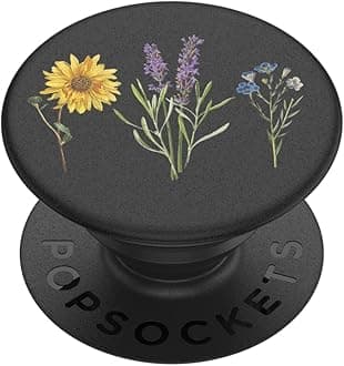 PopSockets PopGrip - Expanding Stand and Grip with a Swappable Top for Smartphones and Tablets - Vintage Garden Black