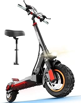 M4 Electric Scooter for Adults with seat 25-30 mph Fast Speed 31-37 Miles Long Range Heavy Duty 300+ lbs 10 Inch Off Road Foldable e Scooter Mobility e Scooters for Girls Men Teens Bike