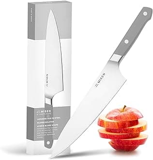 - Misen 8" Chef Knife – High Carbon Japanese AUS-10 Stainless Steel – Hybrid German & Japanese Blade – Precision Kitchen Knife for Professionals & Home Cooks – Ultimate Cutting Performance - Gray