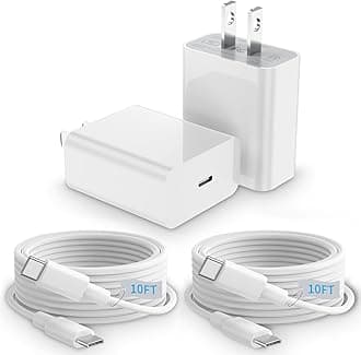 iPhone 16 Charger, 2-Pack 20W PD USB C Charger Block with 10ft USBC to C Cable Fast Charging for iPhone 17 Air,16,16e,16 Plus,16 Pro,16 Pro Max,15,15 Pro,15 Pro Max,Galaxy S25,iPad,AirPods