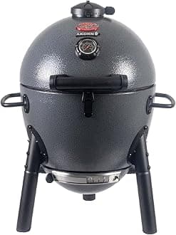 AKORN® Jr. Portable Kamado Charcoal Grill and Smoker with Cast Iron Grates and Locking Lid with 155 Cooking Square Inches in Ash, Model E86714