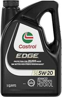 Castrol 03083 EDGE 5W-20 Synthetic Motor Oil - 5 Quart