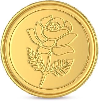 Gold Coin 22K (916) 1 gram | 22 kt Gold Coin/Bar/Bullion for Akshaya Tritiya, Birthday, Wedding & Festive Gift, Rose Impression