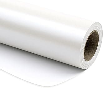 RUSPEPA Off White Metallic Wrapping Paper - Solid Color Matte Paper Perfect for Wedding, Birthday, Christmas, Baby Shower - 17 Inches X 32.8 Feet
