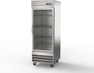 Kratos Glass One Door Reach-In Refrigerator | Commercial Mobile Glass Swing Door Stainless Steel Refrigerator for Restaurants | 29" Wide | 115V | 23 Cubic Ft (67K-007)