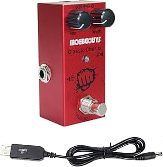 Electric Guitar Effects Pedal Mini Single Type DC 9V True Bypass Equipped with USB5V to 9V boost cable (Classic Chorus)