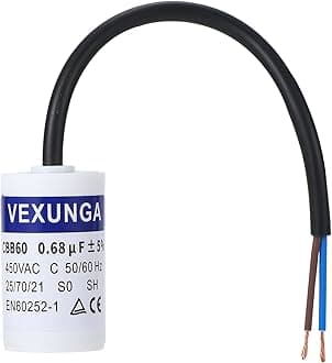 Capacitor 0.68uF 450V Starting Capacitor 0.68µF AC Motor Capacitor CBB60 SH 0.68 MFD 450VAC Capacitors 30 x 51 mm 50/60Hz with Cable