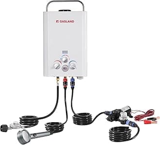 GASLAND 6L 1.58GPM Portable Propane Tankless Water Heater with Pump and 1/2" Twist-On Pipe Strainer