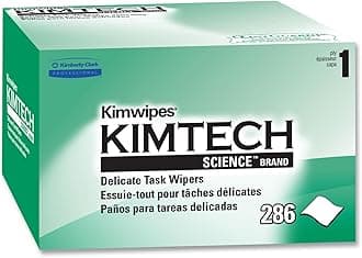 Kimwipes, Delicate Task Wipers, 1-Ply, 4.4 x 8.4, Unscented, White, 286/Box