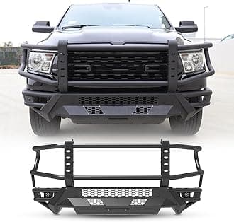 Nixon Offroad Dodge Ram 1500 Front Bumper for 2019-2024 Ram 1500 (Exclude Rebel Model), Bull Bar Bumper Work w/Oem Tow Hook & Factory Parking Sensor, D-ring Shackles & LED Pod Lights (1A+2B+3B)