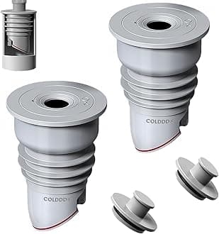 COLDDD Washing Machine Drain Hose Seal, Anti-Odor Floor Drain Plug, Silicone Sealing Plug (2, S(35-40mm), Grey)