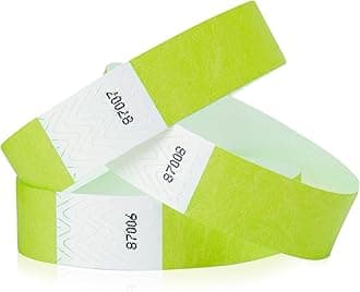 200 WristCo Lime Green Tyvek Wristbands for Events Tamper-Proof Design & Fluorescent Color Prevent Reuse Premium-Grade Bracelets for Hospital & Medical ID, Party & VIP Identification