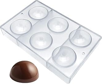 Goldbaking Large Half Ball Chocolate Mold Ball Polycarbonate Mould Chocolate Semi Sphere Mold Tray (Large 2.5inch)