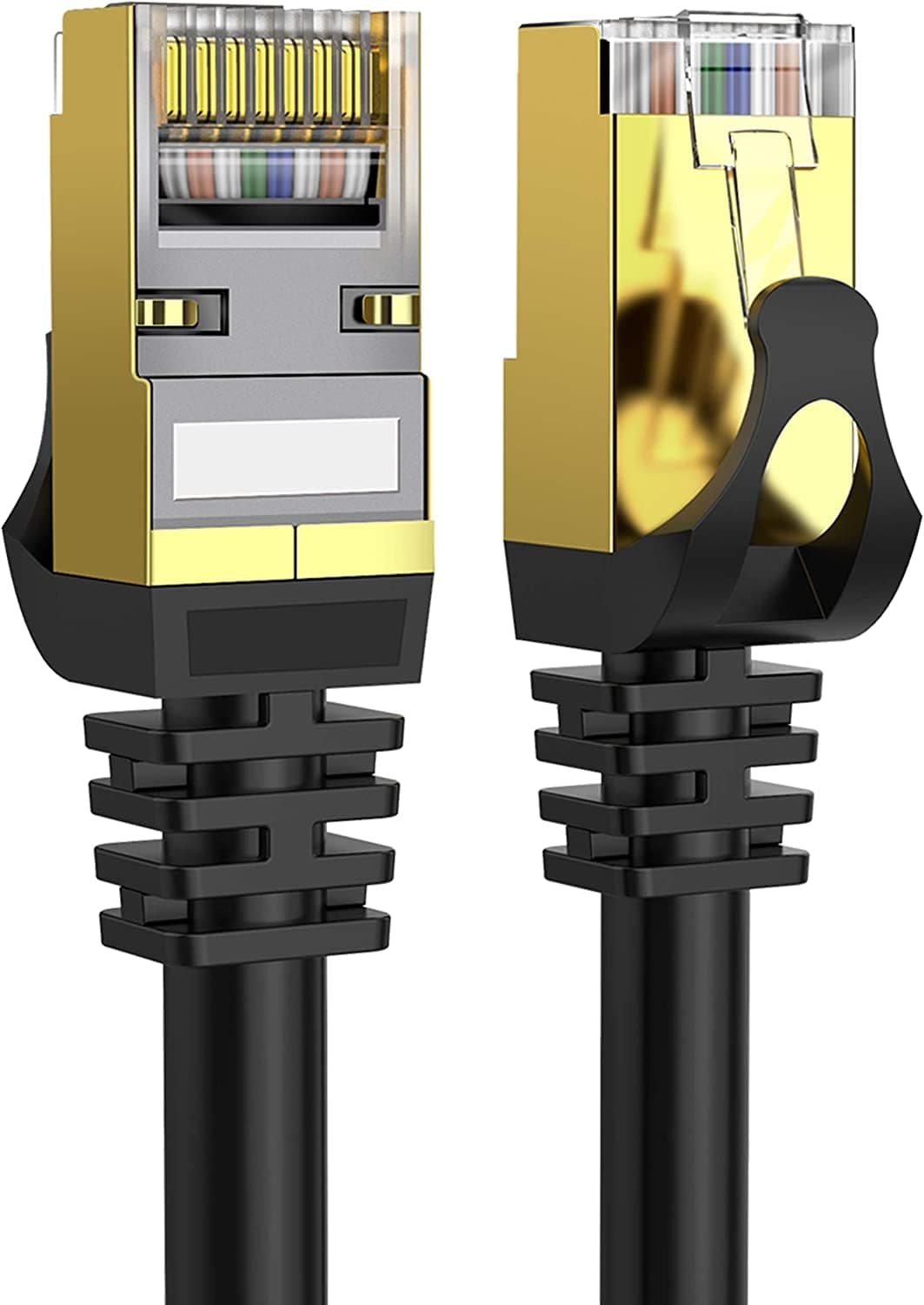 FEDUS Cat8 Ethernet Cable,15Mtr 49.2Ft Braided Lan Cable Heavy Duty 5G Ready 40Gbps High-Speed Double Shielded Internet Cable2000Mhz Network Cord For Router Pc Laptop Gaming Modem Ps4 Xbox,BLACK