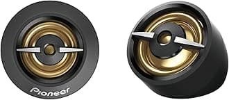 Pioneer 450W Max 100W Sine Wave Tweeter Powerful Sound High Efficiency 38mm Cut Out Set of 2 Speakers with Angled Mount Adapter