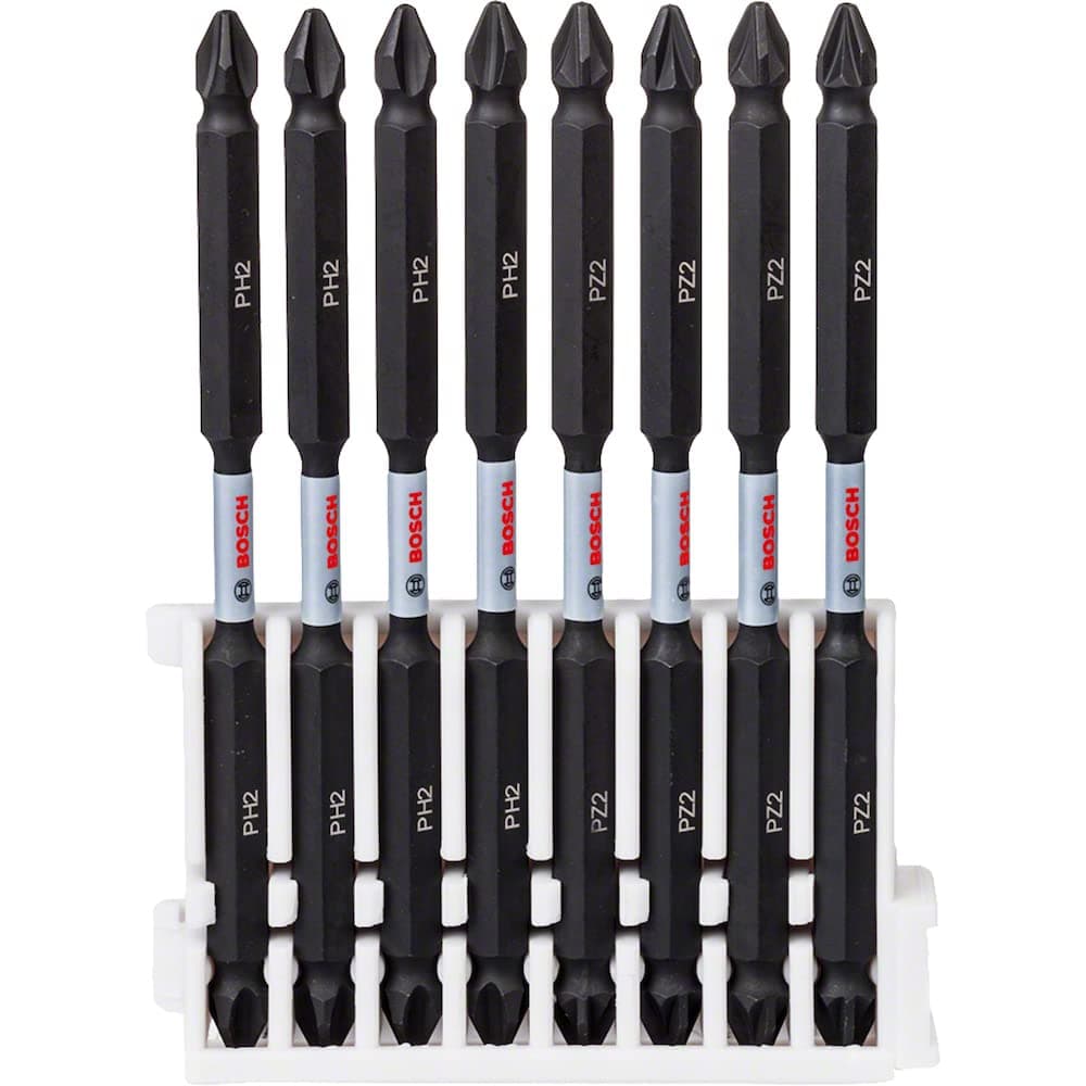 Bosch Professional 8pcs. Double Screwdriver Bit Set (Impact Control, PH/PZ Bits, Length 110mm, Pick and Click, Accessory Impact Drill)