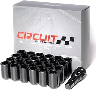 Circuit PerformanceTuner Key Acorn Lug Nuts Black 12x1.5 Forged Steel (24pc + Tool)