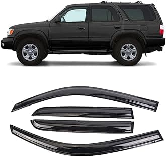 Durable Window Deflector for 1996-2002 Toyota 4 Runner, Original Tape-on Window Visors, Widnow Deflector, rain Guards for Cars, Dark Smoke, 4 PCS WV94751