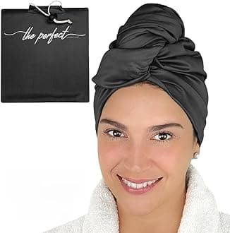 THE PERFECT HAIRCARE Microfiber Hair Towel Wrap Ultra-Fine - - Anti-Frizz Turban that Never Falls Off - Curly Girl Method Approved & Big (12m x 70cm)