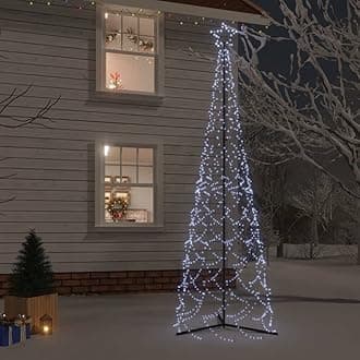 LED Christmas Cone Tree Light with 500 Cold White LEDs, Outdoor Christmas Decoration for Porch, Yard, Garden, Patio, Backyard, Holiday Seasonal Decoration 39.4"x118.1"
