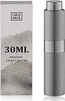 Perfume Atomizer Refillable Travel Bottle: Cologne Portable Sprayer for Men - Mini Spray Empty for Refill - 1oz Large Size Grey