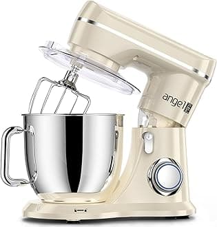 Stand Mixer,10-Speed Kitchen Electric Mixer,Tilt-Head Food Mixer with Dough Hook, Wire Whisk, Flat Beater, Stainless Steel Bowl (White2, 5QT)