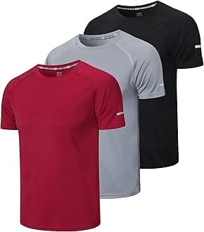 1/3 Pack Mens T-Shirts Quick Dry Short Sleeve Tops Adult Moisture Wicking Active Athletic Running Work Shirts