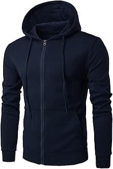Sweatshirt for Mens Fashion Solid Zipper Hoodie Coats Drawstring Fitted Sport Casual Pullover Sweater Sweatshirts