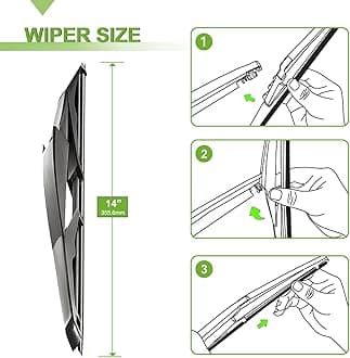 PARRATI® High Performance Premium All-Season Automotive Windshield Wipers with Rear Wiper Blades Replacement for 2007-2015 Lincoln MKX 2007-2014 Ford Edge,Easy to Install 26"+20"+14"(Set of 3)
