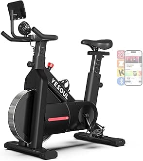 YESOUL Exercise Bike for Home – Stationary Bike with Stable Triangle Frame, Silent Magnetic Resistance, 300 lbs Capacity, Dual-Stage Drive & Alloy Flywheel, Smart APP with Scenic & Live Classes