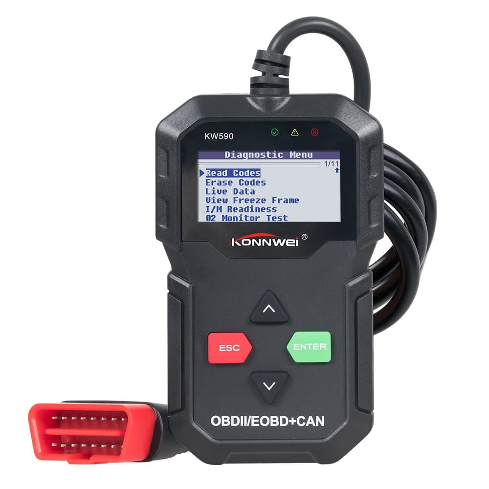 OBD II Code Reader KONNWEI KW590 OBD2 Car Diagnostic Scanner with Multi-languages Full OBD EOBD Functions