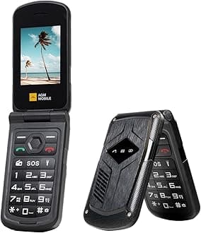 2025 Newest AGM M10 Rugged Feature Phone, Compact Filp Mobile Phone, IP68/69K/Dual Nano SIM 4G LTE/SOS/Flash Light/1200mAh Battery/Blueooth 5.0/Type-C (AE)