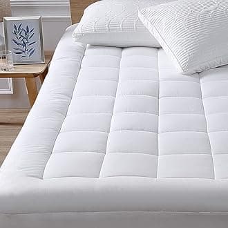 oaskys King Mattress Pad Cover Cooling Mattress Topper Pillow Top with Down Alternative Fill (8-21”Fitted Deep Pocket King Size) White