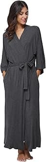 Women's Soft Robes Long Bath Robes Cotton Kimonos Sleepwear Dressing Gown,Solid Color