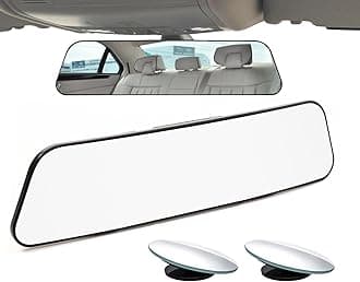 Rear View Mirror, Panoramic Rearview Mirror, Car Interior Clip-On Wide Angle Rear View Mirror to Reduce Blind Spot Effectively for Car SUV Trucks – Convex - (2 Pack Blind Spot Mirror)