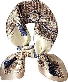 ANDANTINO 100% Mulberry Silk Square Scarf for Hair-25.6" X25.6'' Women Men Natural Silk Neckerchief Digital Printed Headscarf