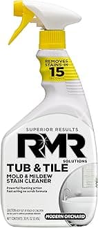 RMR - Tub and Tile Cleaner, Mold & Mildew Stain Remover, Industrial-Strength, No-Scrub Foam Cleaner, Modern Orchard Scent, 32 Fl Oz