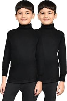 Lux Cott's WoolBoys High-Neck Full Sleeves Thermal Top | High Neck Thermal Top for Boys | Pack of 2