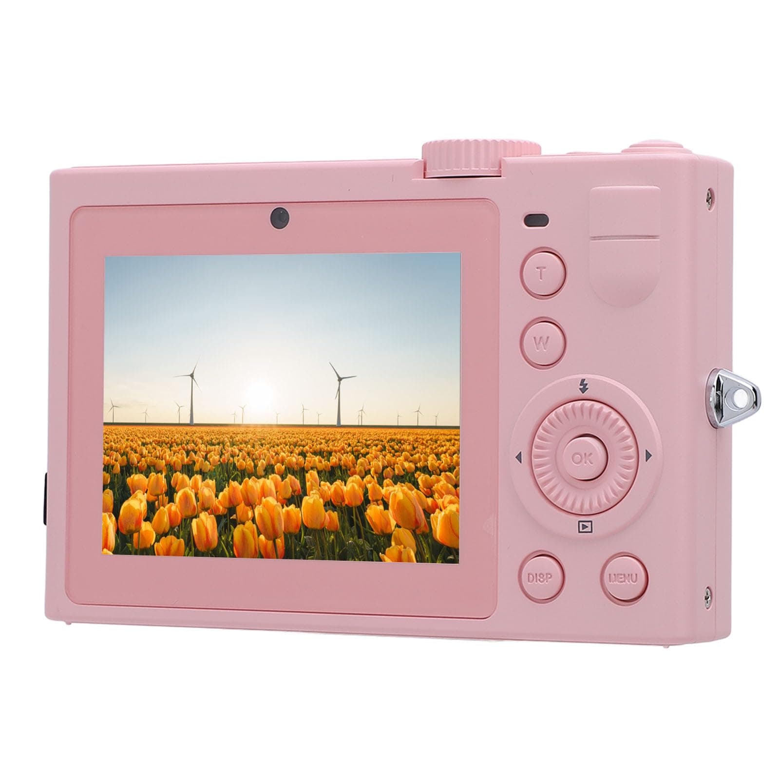 18X Digital Zoom Compact Camera, 5K 72MP Digital Camera, IPS Display, Slow Motion Photography, Compact Camera with Filters, 1300mAh Battery (Pink)