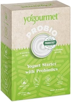 Yogourmet - Probiotic Yogurt Starter (6 Sachets = 6 Liters) - Make Yogurt at Home - Natural, Gluten-Free, Kosher, Halal