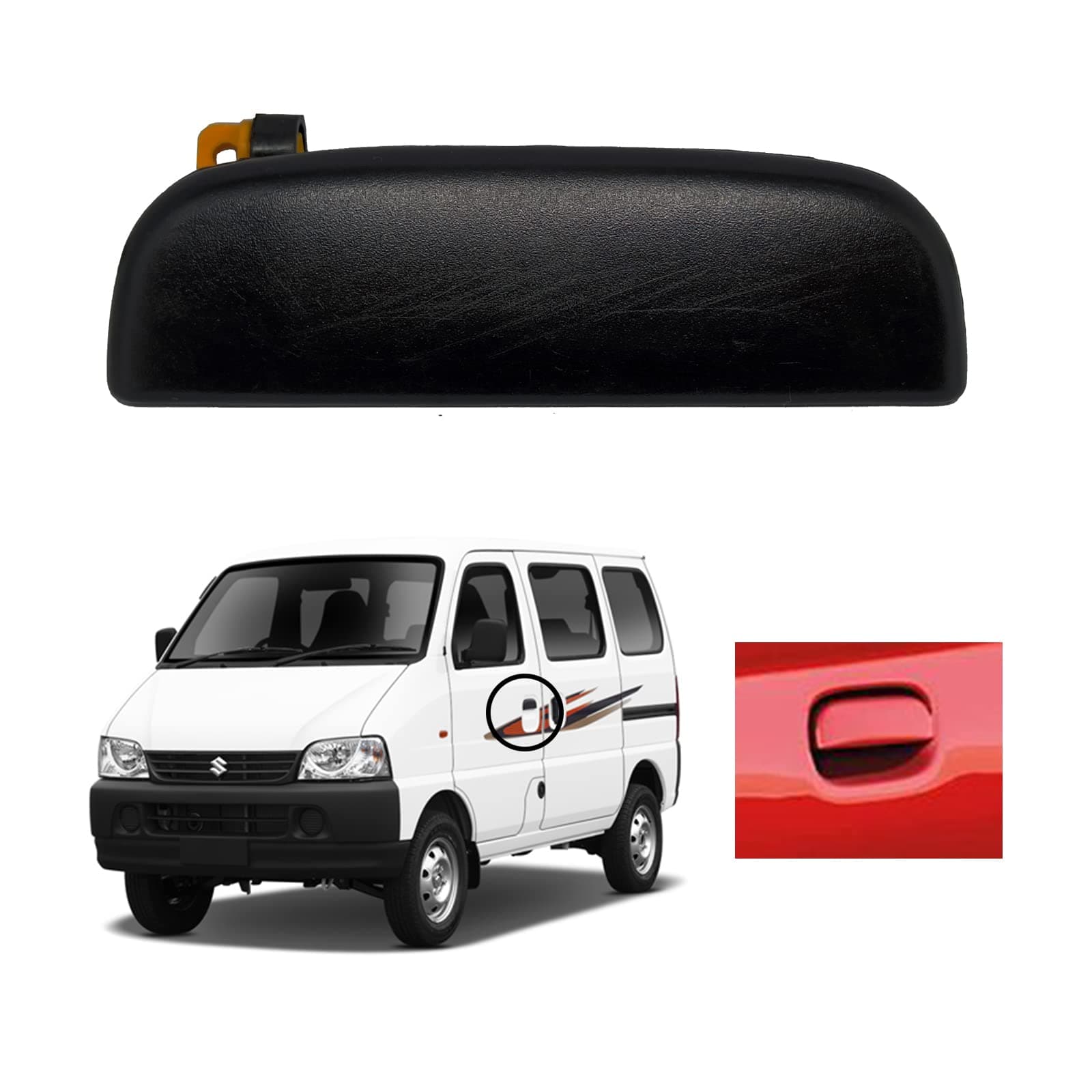 KYLO Front Left Side Car Outer Door Handle| Scratch Resistant Handle for Door| Front Rear Handle| ABS Plastic Door Handle (Eeco, (Front- Left) (Model No.- 1030 Left)