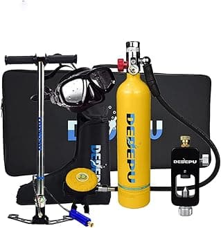 Scuba Gear Scuba Diving Gear [Ultra-Durable& Safe Diving] Mini Scuba Tank Scuba Diving Equipment Mini Scuba Tank with Pump 1Liter/20-25 Minutes of Diving time 200BAR/3000PSI
