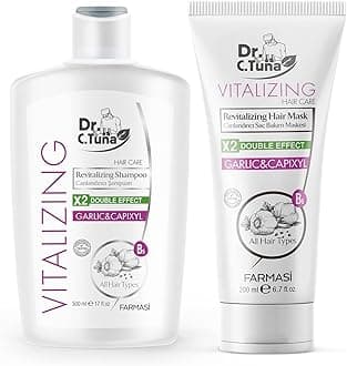 Dr. C. Tuna Vitalizing Garlic Shampoo and Hair Mask - Natural Treatment for Hair Growth, Prevents Loss, Stimulates Growth with Capixyl