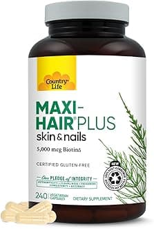Country Life - Maxi-Hair Plus with 5000mcg of Biotin - 240 Vegetarian Capsules