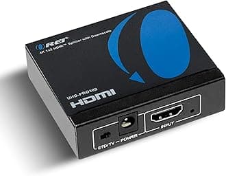 OREI 4K HDMI Splitter 1 in 2 Out Mirror only with auto downscaling, Advanced EDID Management & 3D Support (UHD-PRO102)